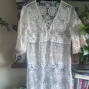 White Crochet Dress